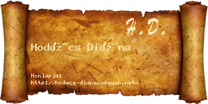 Hodács Diána névjegykártya